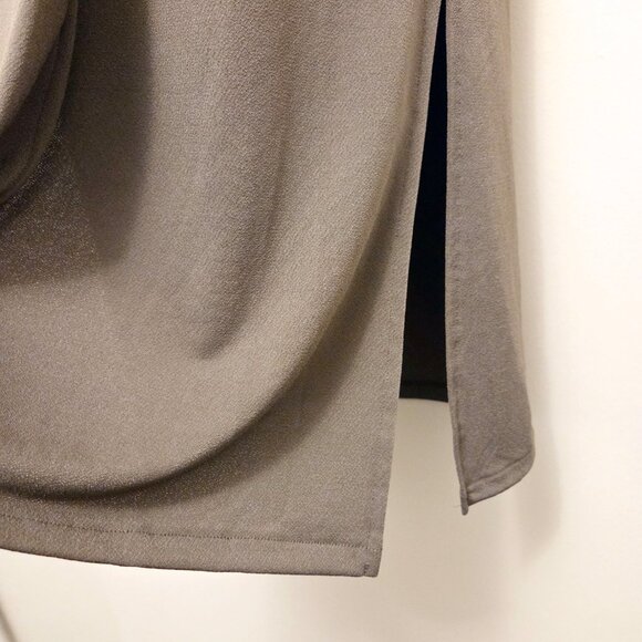 H&M Women’s Khaki Green Dolman Sleeve V-Neck Midi Shift Dress - XS - Picture 7 of 12